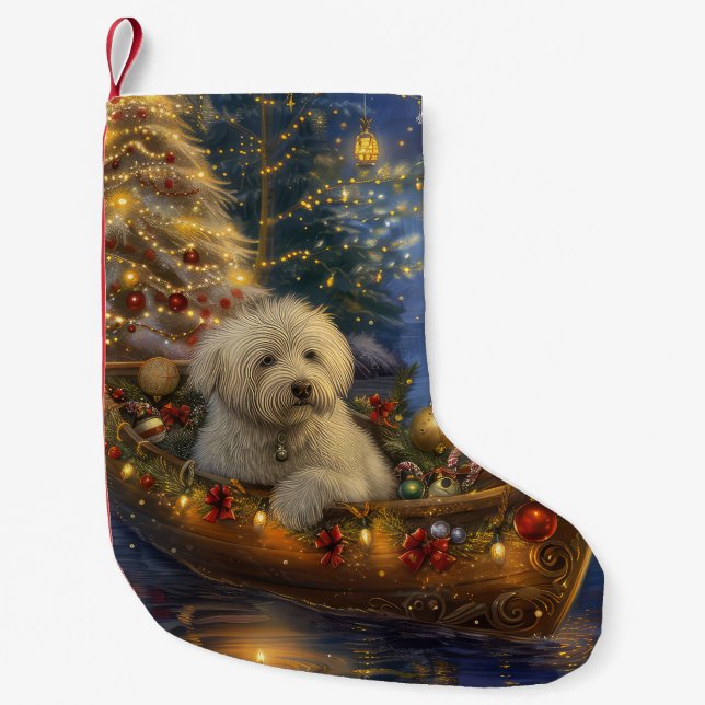 Coton De Tulear Jul Festive Voyage Liten Julstrumpa (Framsidan)