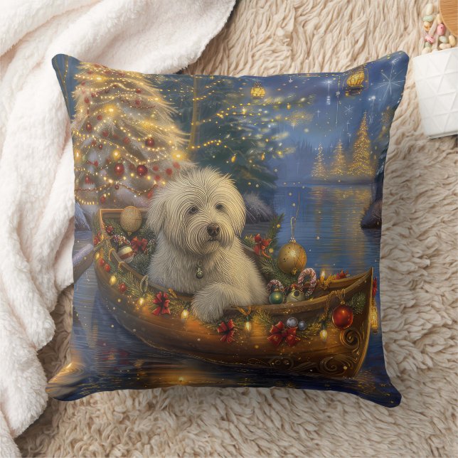 Coton De Tulear Julfirande resa Kudde (Filt)