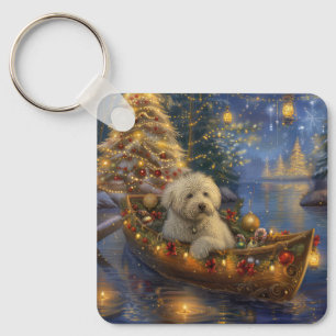 Coton De Tulear Julfirande resa Nyckelring
