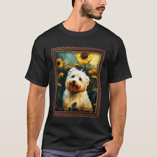 Coton De Tulear Målning Solros Blomma Mamma Kvinno T Shirt (Framsida)