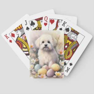 Coton De Tulear med påskägg Semester Casinokort