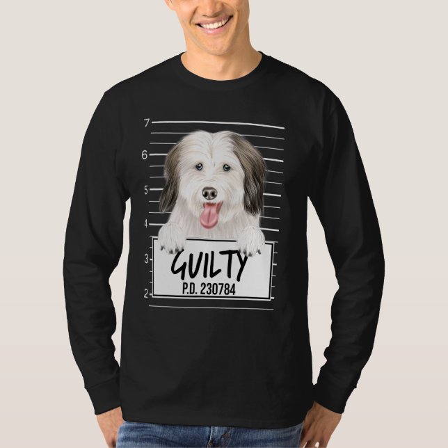 Coton De Tulear Mugshot Guilty Hund T Shirt (Framsida)