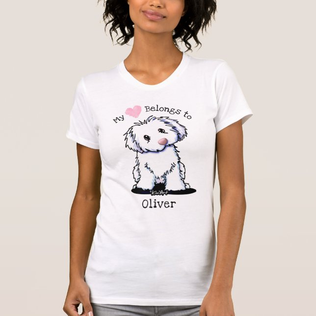 Coton de Tulear MY HEART-TILLHÖR T Shirt (Framsida)