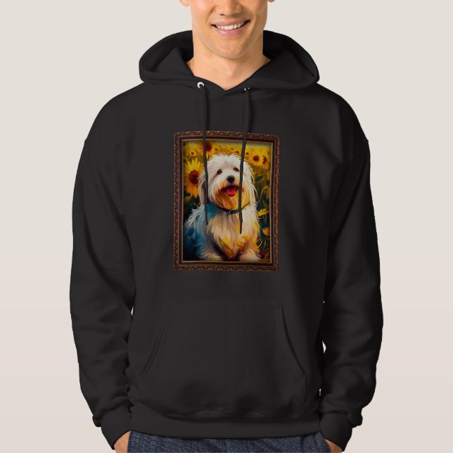 Coton De Tulear Painting Sunflower Flower Mom Wome Hoodie (Framsida)