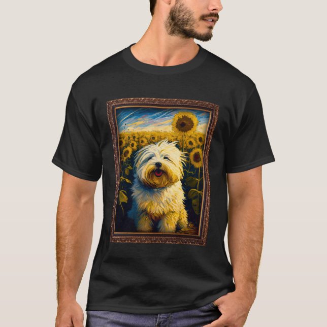 Coton De Tulear Painting Sunflower Flower Mom Wome T Shirt (Framsida)