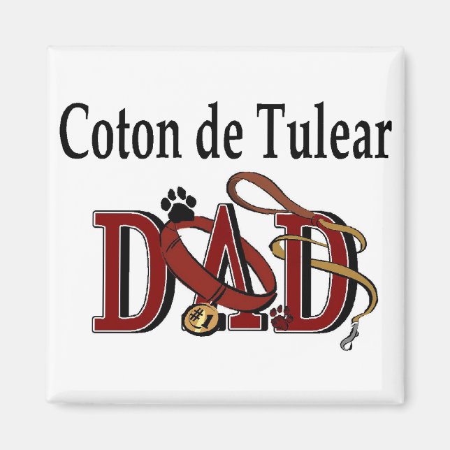 Coton de Tulear PAPPA Gifts Magnet (Framsidan)