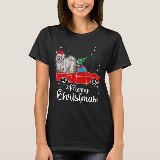 Coton De Tulear Ride Red Lastbil jul T Shirt (Framsida)