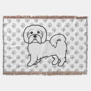 Coton de Tulear Söt Tecknad Hundillustration Filt