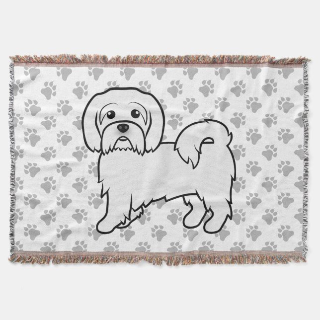Coton de Tulear Söt Tecknad Hundillustration Filt (Framsidan)