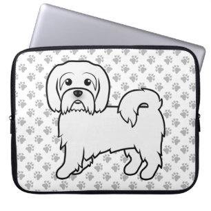 Coton de Tulear Söt Tecknad Hundillustration Laptop Fodral