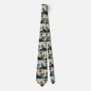 Coton De Tulear Strand Surfing Målning Slips