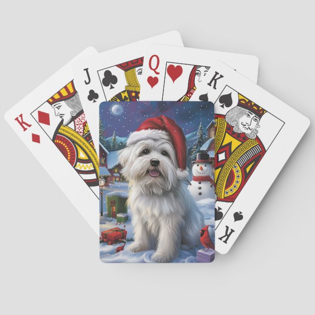 Coton De Tulear Vinterundrets Julglädje Casinokort (Baksidan)