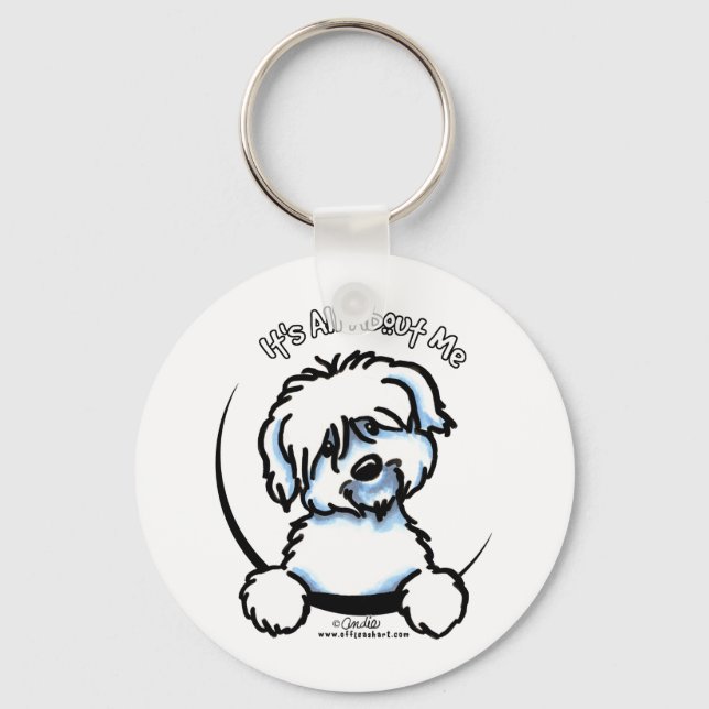 Coton de Tulear's All Om mig Nyckelring (Framsida)