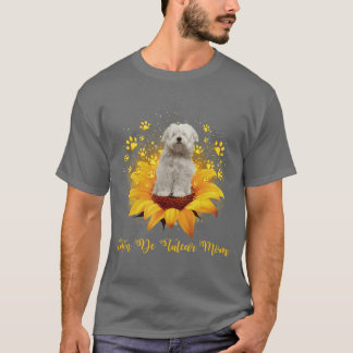 Coton Deulear Mamma Solros Med Hundpaw Mors Dag T Shirt