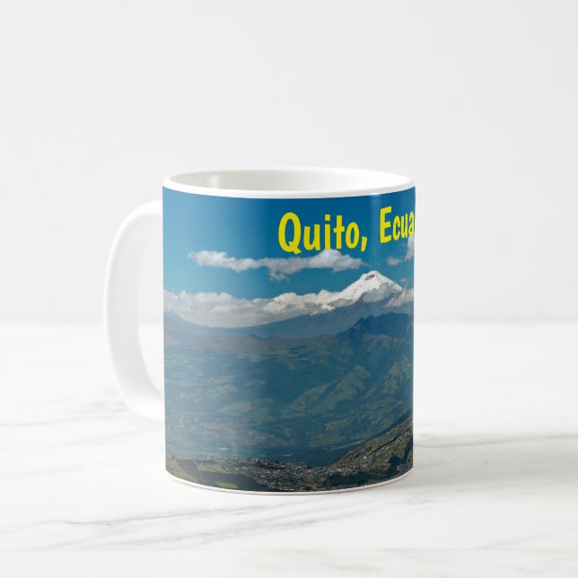 Cotopaxi vulcano & Quito, Ecuador Kaffemugg (Framsida vänster)