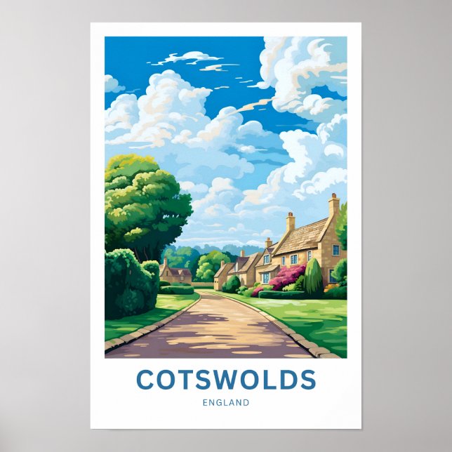Cotswets England Travel Print Poster (Framsidan)