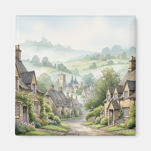 Cotswments Village Misty Morgon Magnet (Framsidan)