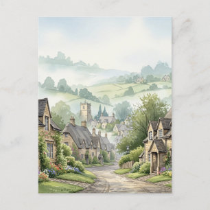 Cotswments Village Misty Morgon Vykort