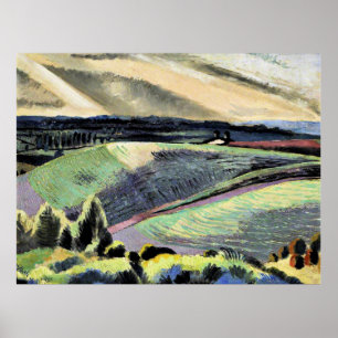 Cotswold Backe, Surrealism-målning av Paul Nash Poster