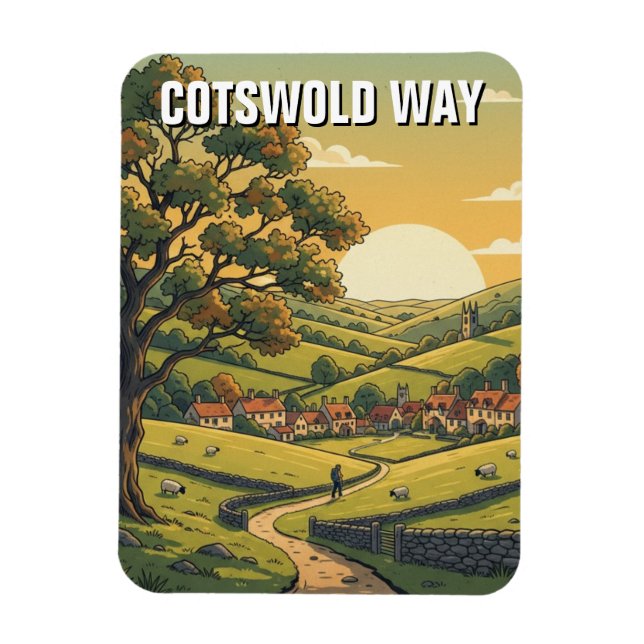 Cotswold Way England resa Magnet (Vertikal)