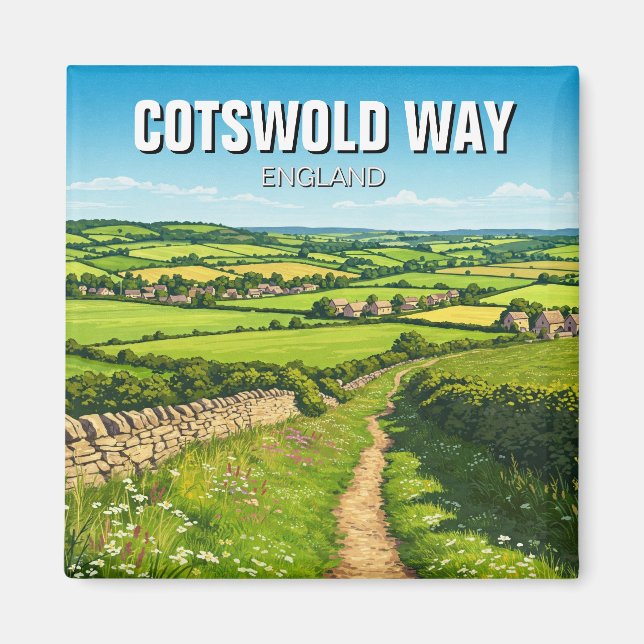 Cotswold Way England Travel Magnet (Framsidan)