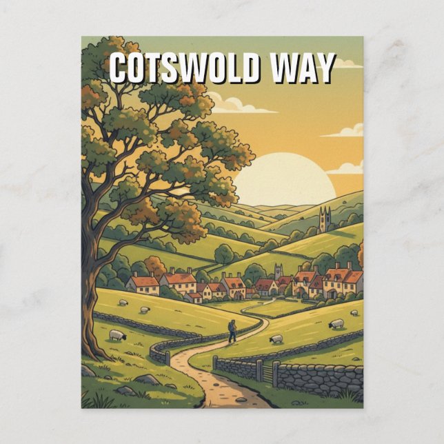 Cotswold Way England Travel Vykort (Framsida)