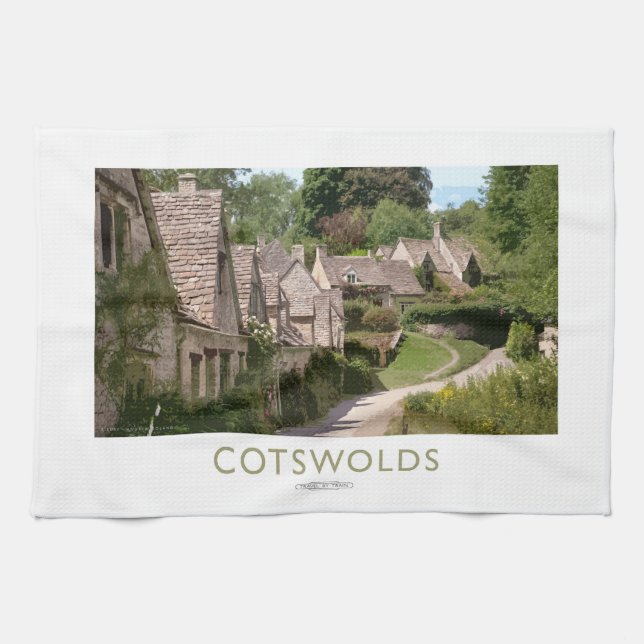 Cotswolds järnväg affisch kökshandduk (Horisontell)