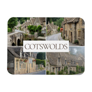 Cotswolds landskap collage reser fotoet magnet