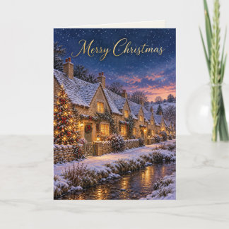 Cotswolds Snöigt julby Merry Christmas Helgkort