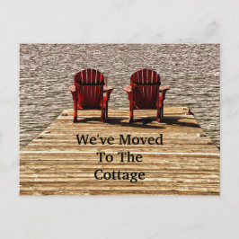 Cottage Adirondack-stolar Red Rustic Sjö Flytta Vykort