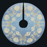 Cottage Beach Faux Metallic Blue Guld Sea Snäcka<br><div class="desc">Elegantens kustblått med snäckan mönster vid guld. Att fira juldekorationen i inslag för dina helgdag. Faux blue metallic and guld metallic look.</div>