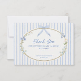 Cottage Blå Baby Shower Tack Kort