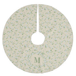 Cottage Blommigt White Daisys Cream Monogram Julgransmatta Borstad Polyester