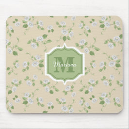Cottage Blommigt White Daisys Cream Monogram Musmatta