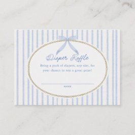 Cottage Blue Baby Shower Diaper Raffle Tilläggskort