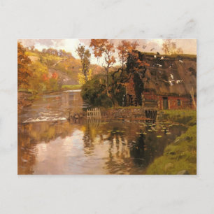 Cottage by a Stream by Frits Thaulow Vykort