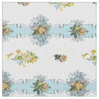 Cottage Chic Gul ros och Blue Rosett band