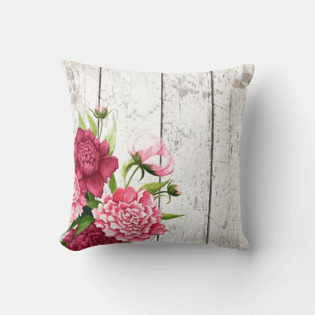 Cottage Chic Peonies accent Pillow Kudde (Framsida)