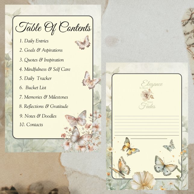 Cottage Chic Wildblomme Binder Innehåll Page (Skapare uppladdad)