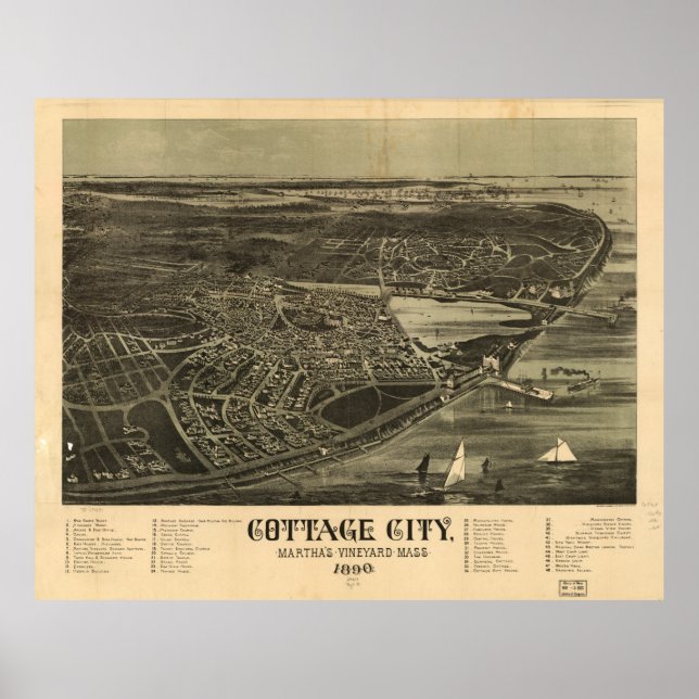 Cottage City (Oak Bluffs) Massachusetts (1890) Poster (Framsidan)