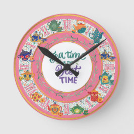 Cottage Core Farmhouse Tea Shop Kitchen Cafe Rund Klocka