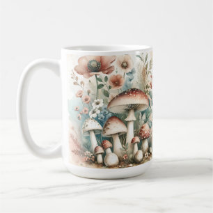 Cottage Core Vintage Svampar och blommor Kaffemugg