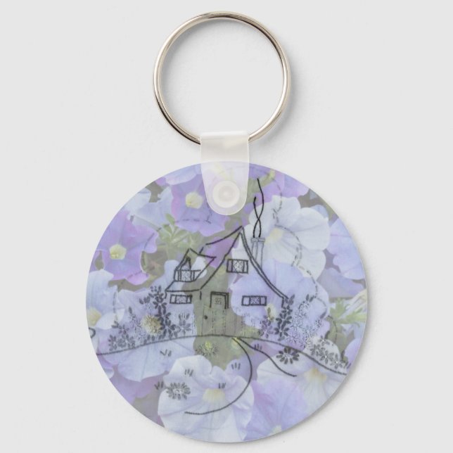 Cottage Embroidery & Petunias Nyckelring (Framsida)