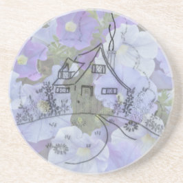 Cottage Embroidery & Petunias Underlägg Sandsten