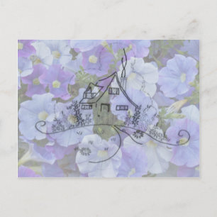 Cottage Embroidery & Petunias Vykort