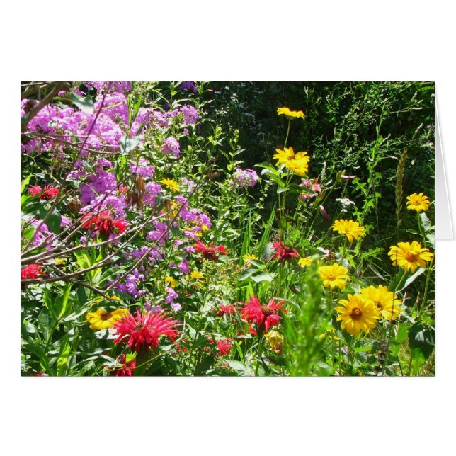 Cottage Garden Background Hälsningskort (Framsidan Horizontal)