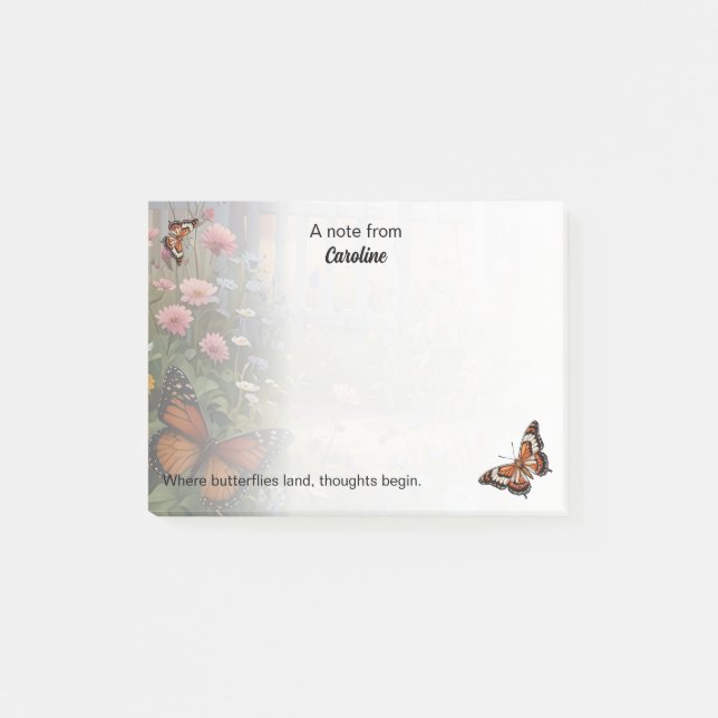 Cottage Garden ・ Butterflies & Blooms Post-it Block (Framsida)