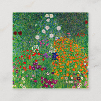 Cottage Garden Gustav Klimt Fyrkantigt Visitkort