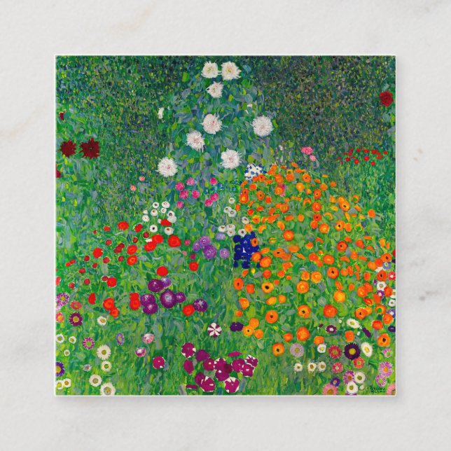 Cottage Garden Gustav Klimt Fyrkantigt Visitkort (Framsida)