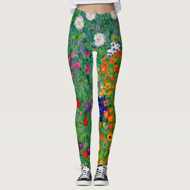 Cottage Garden Gustav Klimt Leggings (Framsida)